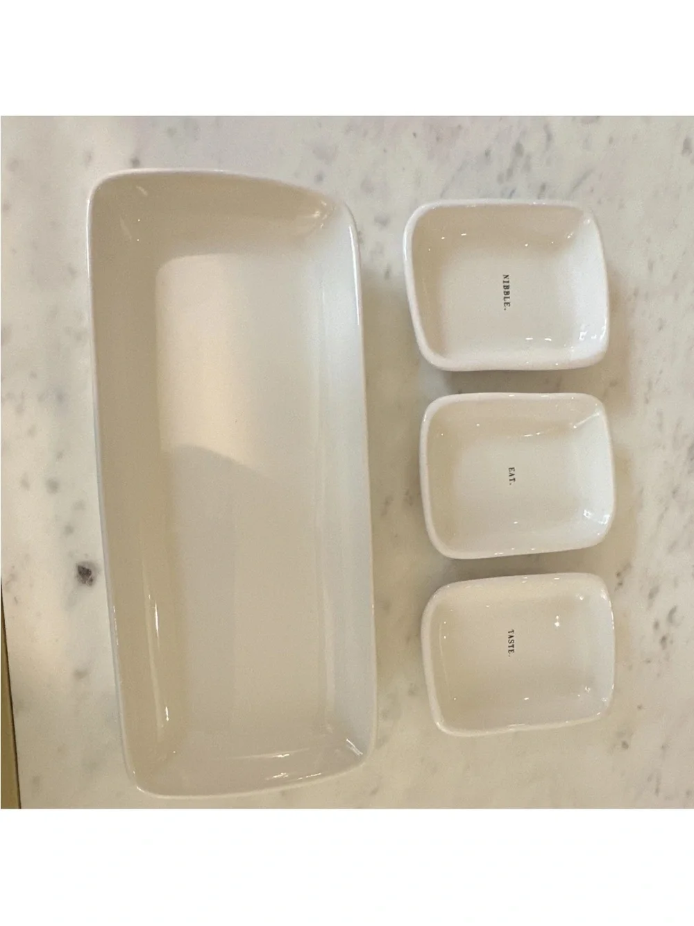 Rae Dunn White Ceramic 3-Piece Serving Dish Set